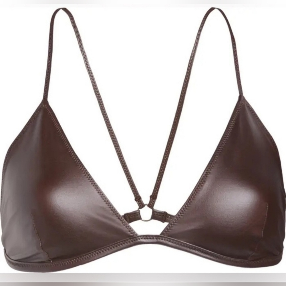 NWT Skims Wet Jersey Triangle Bralette COCOA size 4XL - Picture 2 of 12